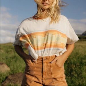 Billabong Wrangler Border Line Crop Cotton Graphic Tee